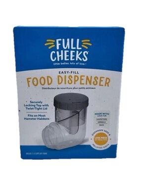 Full Cheeks Easy Fill Food Dispenser For Small Pets Hamsters, gerbils, mice